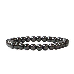 gunmetal - zinc bead bracelet 8mm